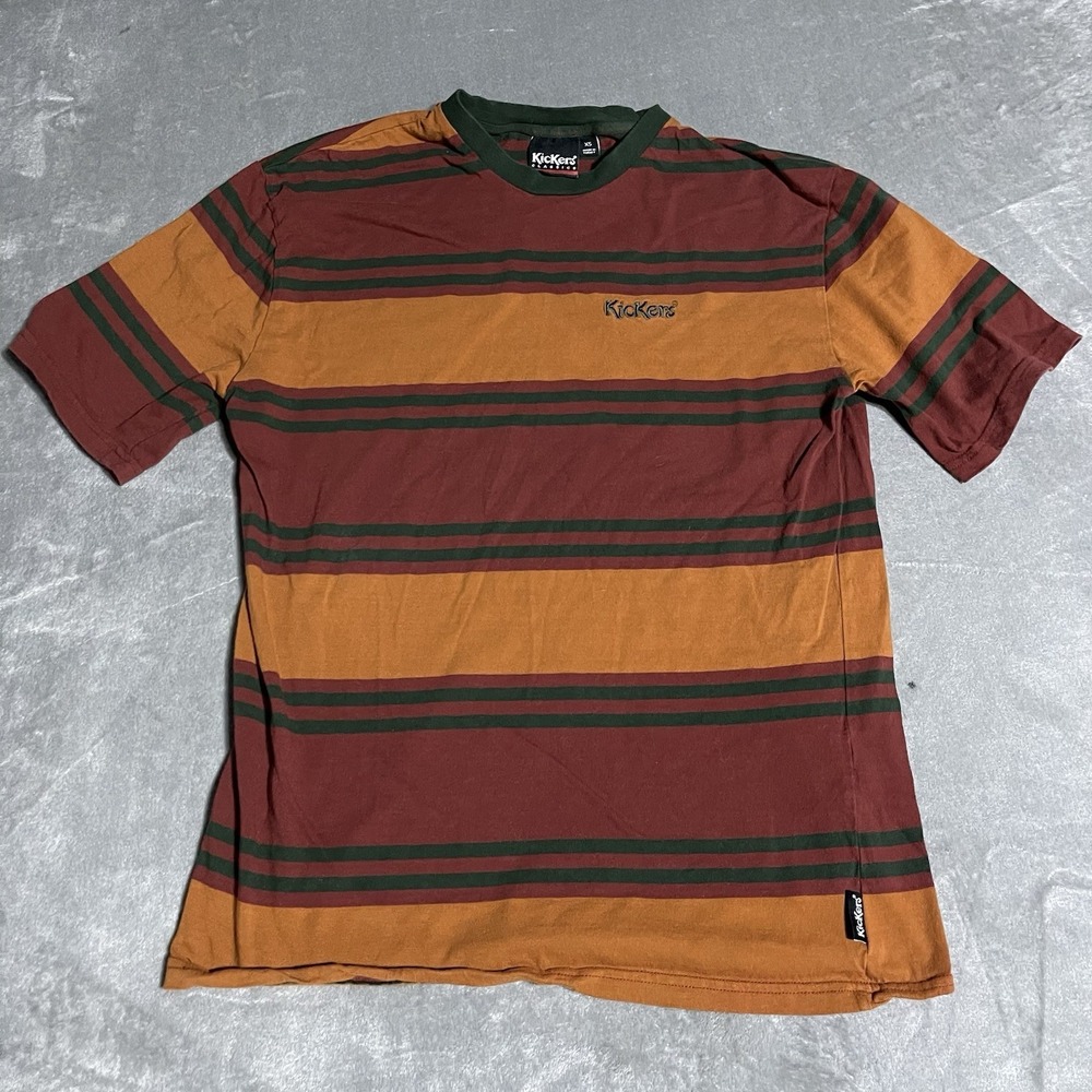 Kickers Shirt Adult XS‎ Striped Oversized Streetwear Retro Grunge Embroidered